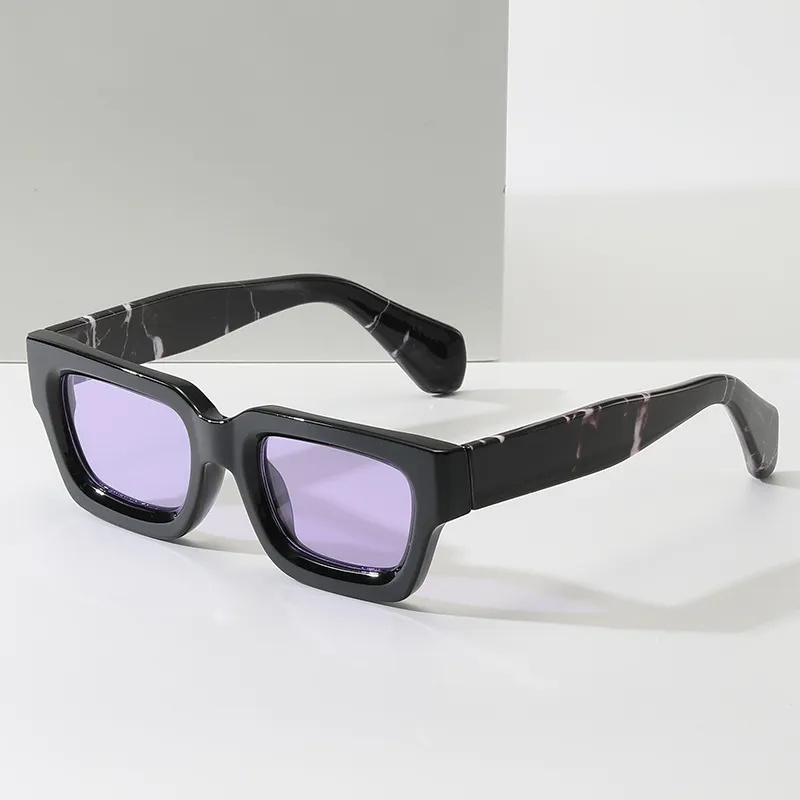 Échantillon disponible personnalisé propre Logo Rectangle nuances tendance chaude UV 400 lunettes de soleil originales femmes hommes 2023