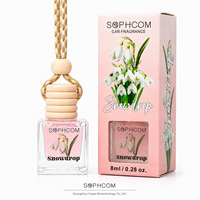 Diffuseur d'aromathérapie pour voiture suspendu 8 ml, bouteille en verre avec couvercle en bois, désodorisant parfumé, parfum personnalisé, fabrication OEM ODM