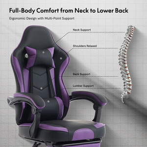 Silla Gamer de Piel Sintética Barata al por Mayor, Silla de Juego para Computadora con Luces RGB <span class=keywords><strong>y</strong></span> Altavoces - Product Image 5