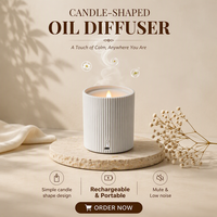 Diffuseur d'arômes sans eau en forme de bougie, diffuseur d'huiles essentielles, lampe à flamme rechargeable pour la maison, vente en gros OEM ODM pour usines