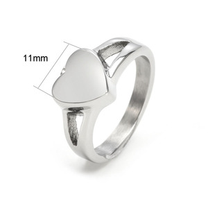 Grosir Kustom Perhiasan Baja Nirkarat Pabrikan Personalisasi Desain Hati Abu Guci Kenang-kenangan Cincin Jari - Product Image 2