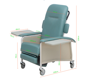 Cómoda silla reclinable de infusión de cuero plegable enfermería con silla de ruedas para personas mayores - Product Image 2