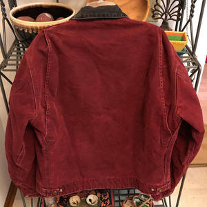 Jaket Denim Kanvas Katun Kerja Pria Vintage Tebal Dicuci dengan Bordir Kustom OEM ODM untuk Pria - Product Image 4