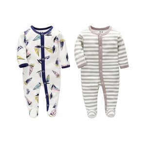 Pyjama bébé en coton 100% au design élégant, barboteuse respirante sans pieds pour nouveau-né, vêtements d'hiver confortables pour bébé - Product Image 4