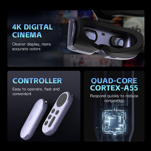 แว่นตา <span class=keywords><strong>VR</strong></span> อัจฉริยะระบบแอนดรอยด์แบบพกพาเครื่องเล่นเพลงในโรงภาพยนตร์ดิจิทัลใช้ง่ายหน้าจอขนาดยักษ์เครื่องเล่น <span class=keywords><strong>VR</strong></span> แบบไร้สาย - Product Image 4