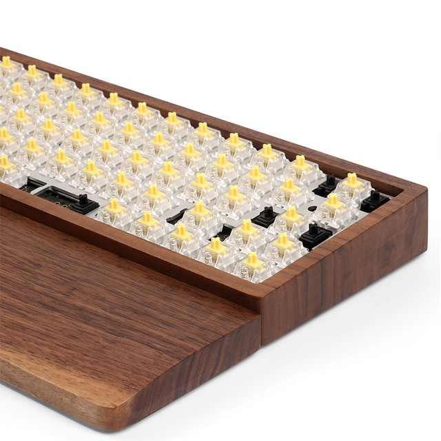 Wooden Shell Walnut Rosewood Zebra Wood Cnc Custom Processing Wood Keyboard Shell