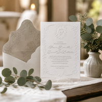Cartes d'invitation de mariage personnalisées, gaufrées, découpées, luxe, impression typographique, cartes personnalisées, usine OEM ODM, vente en gros, conception gratuite