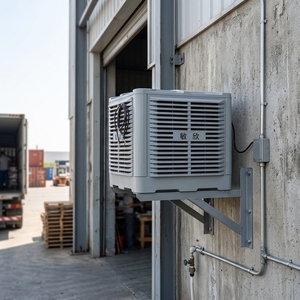 380V/50Hz 1.1KW 18000m³/h 25L/H Industrial EVAPORATIVE Wall-Mounted Air <b>Cooler</b> Fan Air Conditioner Type Product - Product Image 1