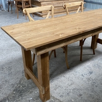 Table de salle à manger pliable en bois massif de style ferme antique, confortable et de haute qualité, pour la maison, l'hôtel et les parcs