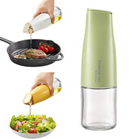 Botol cuka dan minyak kaca Flip otomatis 500ml 16oz Dispenser saus kedelai memasak botol minyak terbuka otomatis