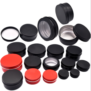 Aluminum Cosmetic Tin Cosmetic Aluminium Tin Jars Cosmetic Personalized 10g 20g 50g Matte Black Aluminum Cream Cosmetic Jar Tin 30 Ml 100ml 200ml Pet Clear Plastic Jar With Aluminum Lid