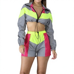 Conjunto Deportivo Unisex de 2 Piezas, Top Corto con Capucha y Manga Larga, Transpirable, 100% Algodón Ecológico, para Primavera/Verano - Product Image 1
