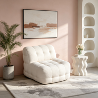 Fauteuil Poire Incurvé Rembourré Minimaliste VERNSSY, Vente Directe Usine, Idéal Salon, Hôtel, Appartement