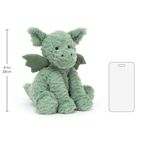 Peluche Jelly Cat Fuddlewuddle Dragon, jouet en peluche de taille moyenne, mignons animaux de compagnie en peluche, poupées douces et mythiques, parfaites pour un cadeau d'anniversaire