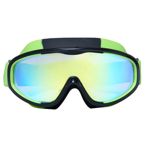 XIN YI XUAN Anti-Fog Swimming Goggles With Mirror Coated PC Lens Universal Fit Green Frame Black Strap Wide Vision Protection - Product Image 1