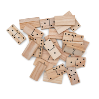 Grandes tuiles de dominos en bois de pin 50x24x5mm, vente en gros de pièces de jeu de dominos en bois pour jeux familiaux, bricolage et éducation