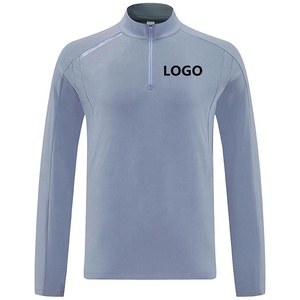 Custom High Quality Polyester Long Sleeve Fitness Training Sports Wear Quarter Zip 1/4 Pullover Golf Sweatshirt <strong>White</strong> Tracksuit - Product Image 3