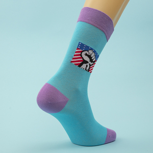 Calcetines con Estampado de Puño y Bandera Americana para Hombre y Mujer, Calcetines de Algodón con Bloques de Color - Product Image 3