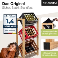 Étagère de rangement autoportante en bambou pour boissons, organiseur de canettes de soda pour la maison