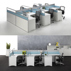 Demountable Modular văn phòng kính phân vùng âm thanh cách nhiệt hệ thống Đương Đại công nghiệp 8 người văn phòng bàn L hình - Product Image 5