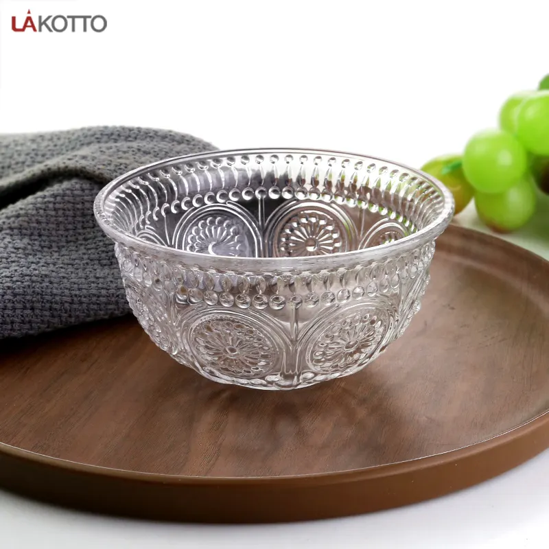 Mid-century style glass bowl salad bowl wedding restaurant decoration glass bowl