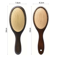 Brosse à cheveux en bois avec des picots en métal pour cheveux fins et épais, hommes et femmes, fabricants, brosse à cheveux en bois de bambou plat personnalisée