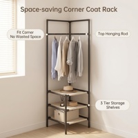 Porte-manteau multifonctionnel simple sur pied en métal pour chambre à coucher, avec rangement stable pour vêtements
