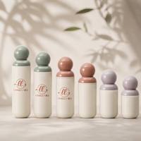 Juego de Botellas Cosméticas Minimalistas de Alta Gama, Envase con Bomba de Acabado Mate y Tapa Redonda para Cuidado de la Piel de Lujo