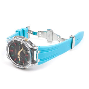 Bracelet de vente chaude avec boucle papillon remplacement bracelet de montre en caoutchouc boîtier de montre pour kit mod <span class=keywords><strong>Casio</strong></span> ga2100 - Product Image 6