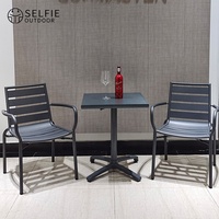 Table pliante de bistrot moderne, légère, durable, imperméable, en aluminium, pour l'extérieur, pour la cour et l'hôtel - Marque Selfie