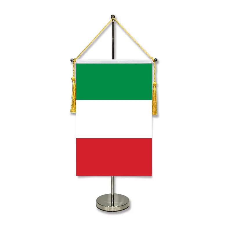 Scrivania a basso prezzo di fabbrica per bandiera da tavolo Desktop di tutti i paesi con Set di bandiere da tavolo con palo e Base