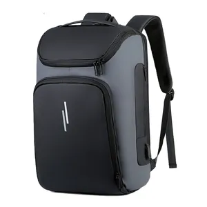 Sac à dos de voyage noir en nylon pour hommes et femmes étanche pour ordinateur portable avec port USB Sac à dos pour l'école