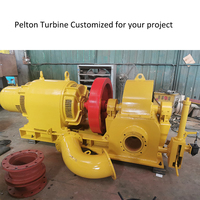 Generator Turbin Pelton 50KW-150KW Kustom Model CJA475-W-65/1*6.5 Runner Baja Tahan Karat Ketinggian Air 105m Laju Aliran 0.125m/s