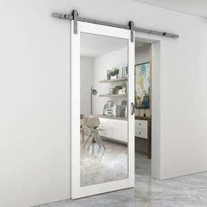 Zwarte Boerderij Spiegel Schuur Stijl Rechthoek Massief Houten Frame Muur Spiegel Rustieke Decoratieve Spiegel Voor Badkamer, Entree - Product Image 3