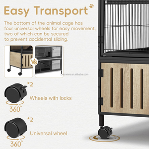 Lồng nuôi động vật nhỏ nhiều tầng bằng kim loại & gỗ Critter Nation dành cho chuột, <span class=keywords><strong>chinchilla</strong></span> & chồn, có cầu thang & sàn di động - Product Image 6