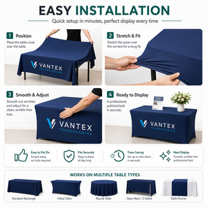 Printing Logo <b>Table</b> Throw Full Color Spandex Business Advertising Trade Show Custom <b>6ft</b> 8ft <b>Table</b> Cover For Events - Product Image 5
