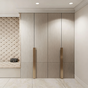 Armario de Madera Personalizado y Económico BALOM, Diseño de Rayas Verticales que Agrega Capas Espaciales, Mueble de Dormitorio - Product Image 6