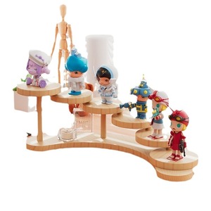 Solid Wood Desktop Storage <b>Shelf</b> 6 Tier Multi Layer Office Organizer Flower Stand Cosmetic Display <b>Rack</b> - Product Image 5