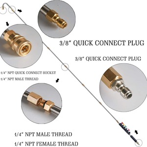 High Pressure Washer <b>Extension</b> <b>Rod</b> 40cm 1/4 Quick Connect M14x1.5 With Nozzle 90 Degree U Shape For Cold Water Cleaning - Product Image 5