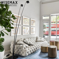 WISEMAX estilo europeo de lujo muebles de sala de estar Villa Hotel piso de terciopelo sofá Chesterfield 3 plazas sofá de ocio