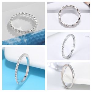 RINNTIN-Anillo de plata de primera ley y Circonia cúbica para mujer, sortija, plata esterlina 100%, Circonia cúbica, Zirconia, circonita, zirconita, eternidad, boda, 925 - Product Image 2