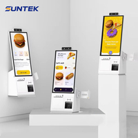 Android Mini 15.6 Inch Desk Stand Touch Order Menu SUNTEK Self Checkout Self Service Ordering Kiosk SDK Pengenal Wajah