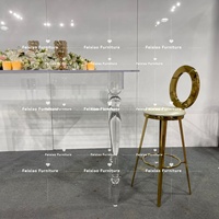 Table élégante en acrylique transparente, table de luxe pour mariage, bar, salle à manger, pour événements et fêtes