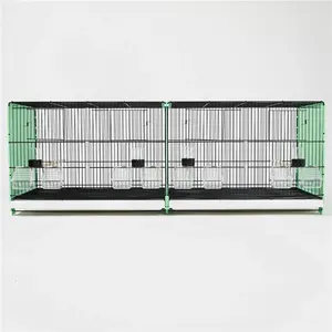 Cage à oiseaux de grande taille améliorée - 4 portes avant, panneau arrière complet et séparateur pour la reproduction, volière pour perroquets avec protection contre les graines - Product Image 2