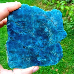 Vente flash, dalle de cristal d'apatite bleue naturelle de haute qualité, guérison spirituelle, tranche bleue, pierre artisanale de qualité supérieure - Product Image 2