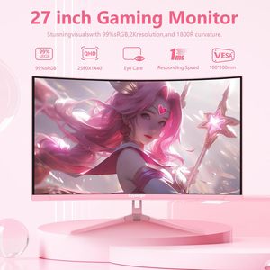 Nhà máy nóng bán Hồng 27 inch chơi game Màn hình 2K 1440p 165Hz PC Hiển thị Máy tính để bàn máy tính màn hình LED cho chơi game/văn phòng kinh doanh - Product Image 2