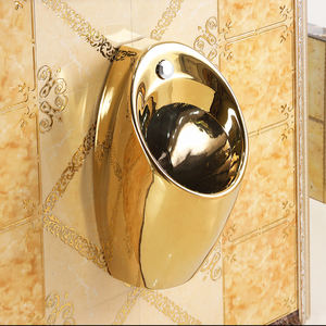 โถปัสสาวะเซรามิกเคลือบทองประเภทเซ็นเซอร์ติดผนังโถปัสสาวะสีทองและสีเงินสำหรับโรงแรม - Product Image 2