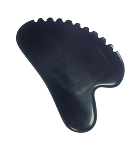 แผ่นกัวซาหินออบซิเดียนสีดำแบบหยัก สำหรับนวดหน้าและลำคอเพื่อความงาม - Product Image 1