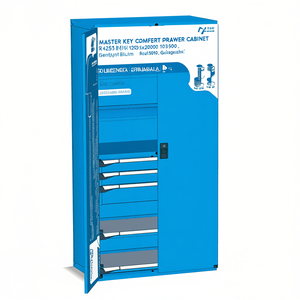 Fami Master Key Comfort <b>Drawer</b> Cabinet 1020x598x2000 Mm Gentian Blue Ral5010 <b>Tool</b> Storage - Product Image 3