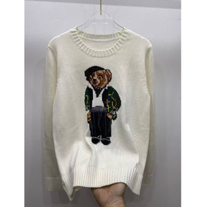 <span class=keywords><strong>Pull</strong></span> pour homme en jacquard populaire avec motif d'ours de dessin animé, de haute qualité, tendance automne-hiver, avec broderie tricotée sur le devant, logo, haute élasticité - Product Image 4